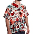 thumbnail image 2 of Valentine's Day Love Men's Short Sleeve Hawaiian Beach Shirt Casual Printed Button Down Summer Unisex Casual Shirt, 2 of 6