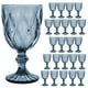 thumbnail image 1 of Copas de Vino Agua Vidrio Cristal Labradas Vintage 245 ml Vittori Juego 24 piezas color Azul Cobalto, 1 of 6