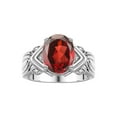 thumbnail image 1 of RYLOS Bagues pour Femmes Bague en or Blanc 14K Pierre Précieuse 12X10MM et Diamants Superbe Bague pour Doigt du Milieu Ou Index Grenat de Janvier Taille 6, 1 of 7
