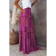 thumbnail image 6 of Kixjoy Womens Maxi Skirt Elastic High Waisted Maxi Skirt Casual Drawstring A-Line Tiered Skirts Festival Floral Soft Trendy Skirts for Women, Purple M, 6 of 7
