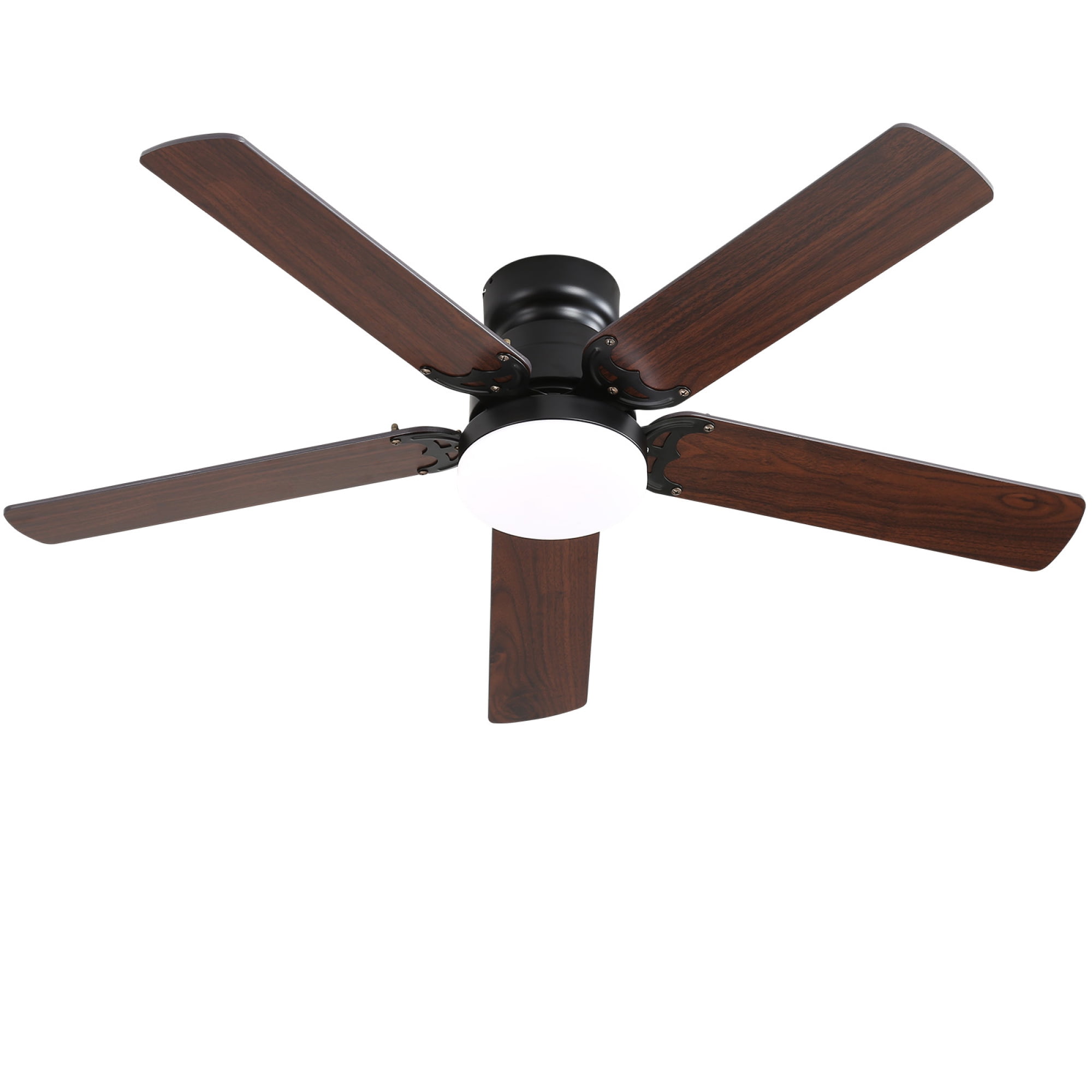 Jopath 42 Inch Ceiling Fan with LED Light and Remote Control, 5 Blades Noiseless Reversible Dc Motor for Indoor Living Room Outside Patios Pergola Black