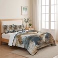 thumbnail image 5 of King Quilt Set 96''x106'', Navy Blue Brown Palm Tree Lightweight Summer Bedspread Coverlet Set with 2 Pillow Shams, Tropical Leaves Vintage Breathable All Season Quilt Bedding for Bedroom/Guest Room, 5 of 9