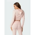 thumbnail image 4 of Conjunto de Dos Piezas de Punto para Mujer: Suéter de Larga con Cremallera, Sudadera Corta con Capucha y Pantalón Acampanado. Rosa M, 4 of 8