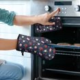 thumbnail image 2 of Pioneer Flower Floral Print Pattern 2-Pack Oven Mitts Set, Heat Resistant Kitchen Gloves, 7.7" X 12", 2 of 6