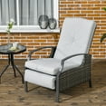 thumbnail image 2 of Outsunny Outdoor Rattan Recliner with Adjustable Back Footrest and Cushion, 2 of 10