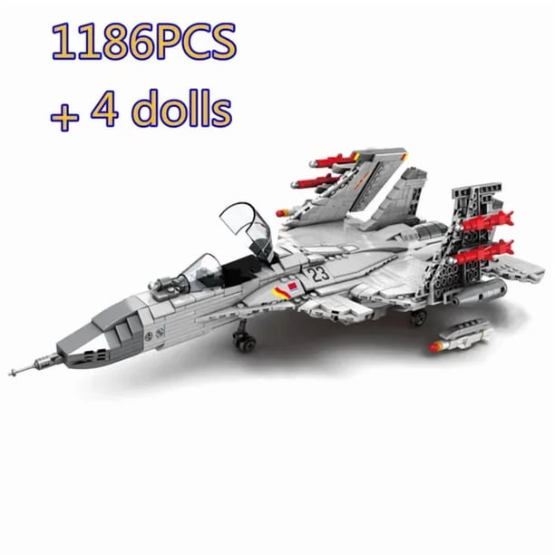 Bloques de construcción de la serie de armas de la Fuerza Aérea Militar, juguetes de avión Jet, chopper, J-15, tiburón volador, regalo de cumpleaños para niños,NO BOX