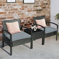 thumbnail image 3 of Costway 3PCS Patio Rattan Furniture Set Coffee Table Conversation Sofa Cushioned Gray, 3 of 12