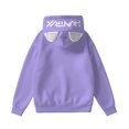 thumbnail image 3 of Pop cazadora para niña Demo-n Hunters Women's Fashion Hooded Sweatshirt Cat Ear Pullover Casual Streetwear Soft Comfortable Long Sleeve Tops for Daily Wear Spring Fall Winter （Purple Pink）, 3 of 4