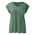 thumbnail image 5 of Timegard Womens Summer Tops Cap Sleeve V Neck Tunic Top Solid Color Casual Comfy Tee Shirts with Pocket, 5 of 6