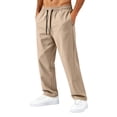 thumbnail image 2 of Men Baggy Sweatpants Quick-Dry Wide Leg Chino Pants Loose Fit Fashion Casual Drawstring Elastic Waist Pant with Pockets 2XL, 2 of 8