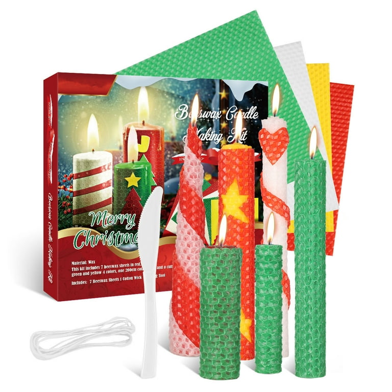 Advent candle making kit - Rolled beeswax candles - The set