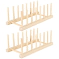 thumbnail image 4 of AMONIDA Kitchen Organization, Shelf Organizer Wood Dish Drying Rack, Kitchen Organizer 2 Set Dish Storage Racks Bookshelves For Kitchen Utensil Racks Wood Ornaments, 4 of 8