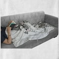thumbnail image 6 of Pug Soft Flannel Fleece Blanket, Girl Holding Her Pug Sad Looking Animal Affection Between a Pet and Owner Image, Cozy Plush for Indoor and Outdoor Use, 60" x 80", Black Grey White, by Ambesonne, 6 of 6