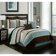 thumbnail image 2 of Nanshing Avalon 8 Piece Trellis Moroccan Print Comforter Set, Aqua/Brown, King, 2 of 5