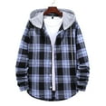 thumbnail image 2 of APEXFWDT Men's Hooded Plaid Flannel Shirt Jacket Button Up Flannel Hoodie for Men Loose Lightweight Long Sleeve Causal Shirt, 2 of 5