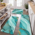 thumbnail image 2 of Cyan Marble Gold Spot Pattern Kitchen Rugs Sets Of 3,Kitchen Runner Rugs Non Skid Washable,Decorative Kitchen Floor Mats for Kitchen,Sink,Laundry,17"x30"+ 17"x47" + 17"x59", 2 of 6