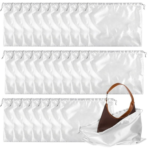 30 Pcs Dust Bags for Handbags, Silk Dust Cover Bags for Purses, Dustproof Drawstring Bag, Travel Storage Pouches for Handbags, Shoes, Boots, 20.1×15.7"