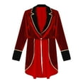 thumbnail image 5 of Mufeng Men's Vintage Velvet Tailcoat Jackets Medieval Victorian Swallowtail Coat Showman Dress Up Red XXL, 5 of 7