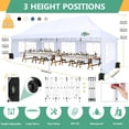 thumbnail image 6 of SANOPY 10' x 30' EZ Pop up Canopy Party Tent, Outdoor Event Instant Gazebo with 8 Removable Sidewalls for Camping Wedding Picnic, White, 6 of 7