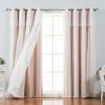 thumbnail image 1 of Best Home Fashion Mix &Amp; Match Tulle Blackout Curtain With Attached Valance - Set Of 4, 1 of 9