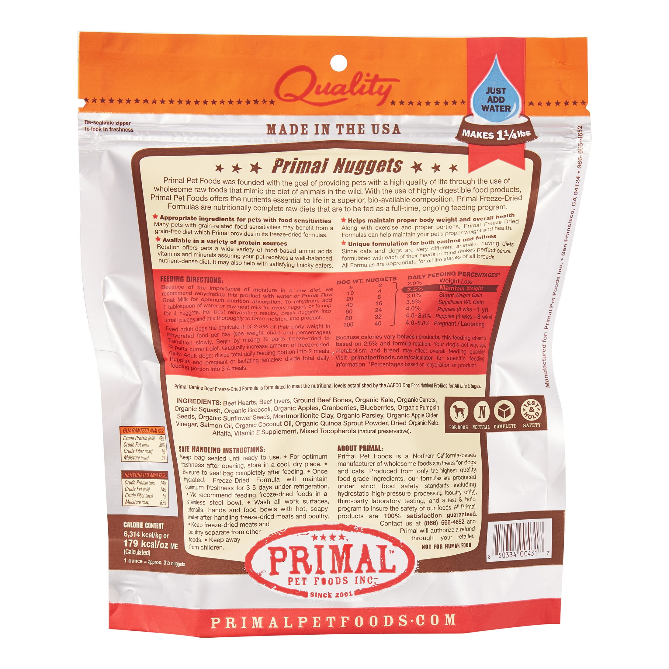 Primal Pet Foods Freeze-Dried Canine Beef Formula 5.5 Oz