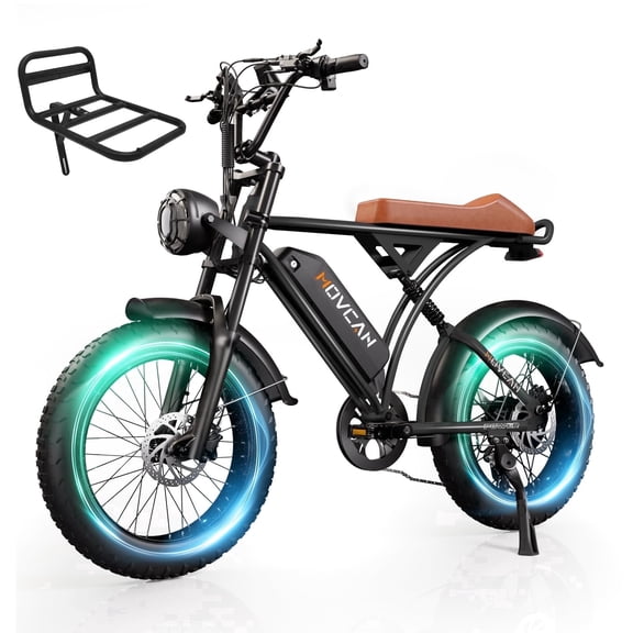 Movcan V60Pro Electric Bike for Adults, 1500W Peak 33MPH & 80 Miles Electric Mountain Bike, 48V 18.2Ah Battery, 20" x 4.0" Fat Tire, 7-Speed Hydraulic Disc Brake, UL2849