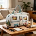thumbnail image 5 of AURIGATE Vintage Camper RV Quilted Travel Duffle Bag, Soft Cloth Medium Capacity Weekend Overnight Carry On Bag for Camping Road Trip Home Storage, 5 of 8