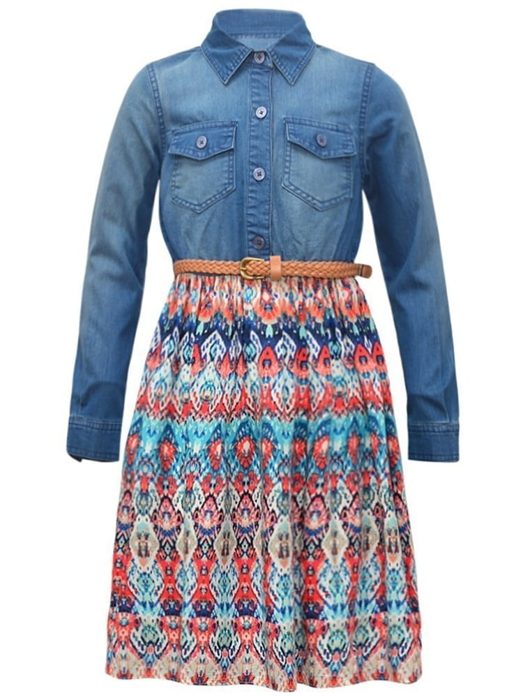 kaleidoscope denim dress