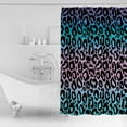 thumbnail image 2 of Ombre Leopard Shower Curtain, 60" x 72", Print Colored Gradient Waterproof Bathroom Curtain Washable Shower Curtain Set with 12 Hooks, 2 of 6