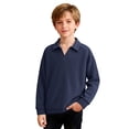 thumbnail image 2 of Boys' Casual Long Sleeve Pullover Top with Lapel Collar for Daily Wear and Play, 2 of 6