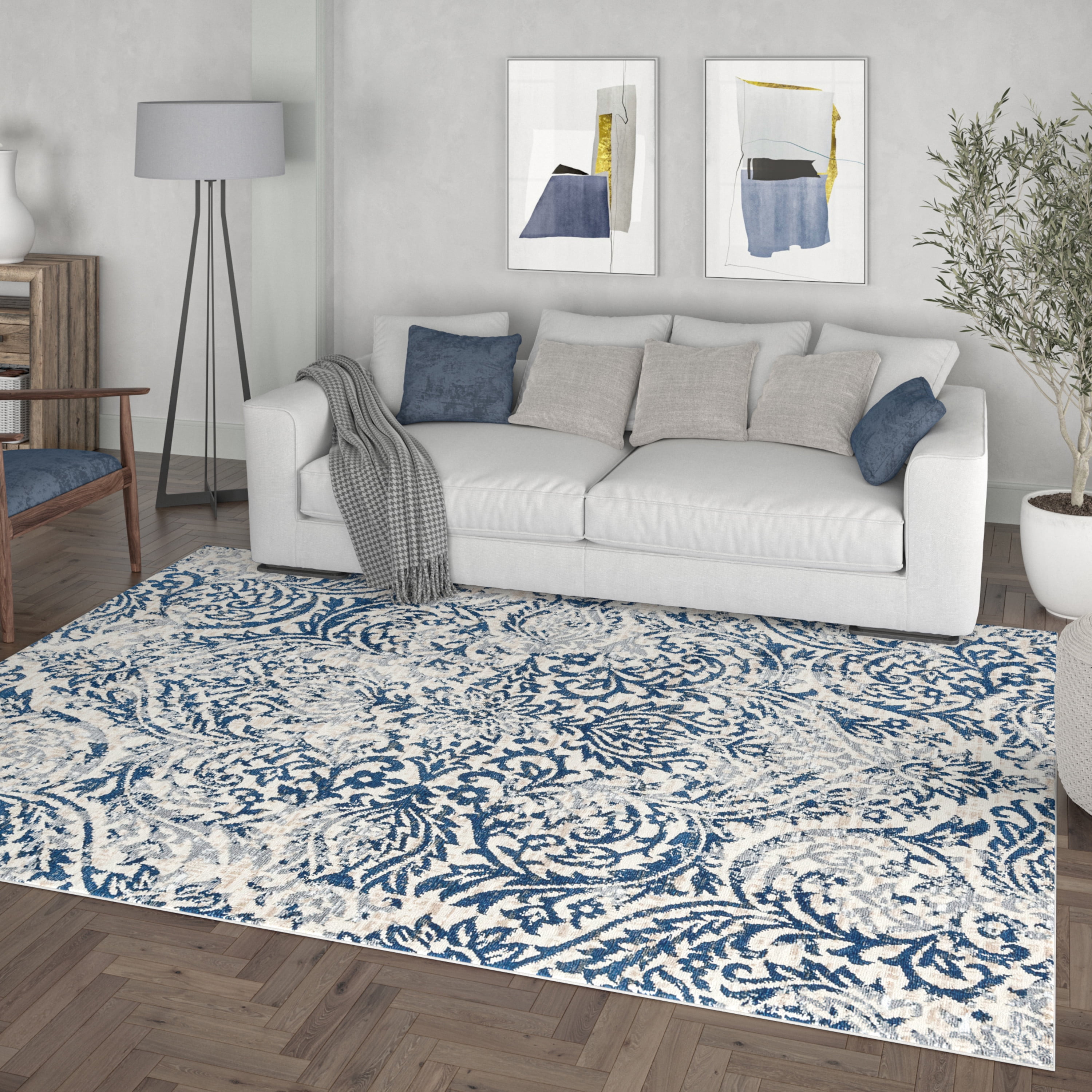 Madison Traditional 5' x 7' Cream Polypropylene Indoor Area Rug