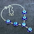 thumbnail image 2 of Natural Blue Evil Eye Gemstone 925 Sterling Silver Jewelry Necklace 18", 2 of 2