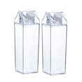thumbnail image 1 of Botella de agua de cartón de leche, vaso de plástico transparente a prueba de fugas, botellas de leche transparentes para viajes, oficina y escuela, 2 uds., 1 of 7