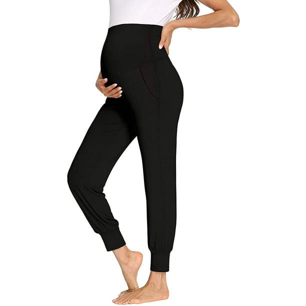 Women's Maternity Pants Stretchy Lounge Workout Pants Casual Loose Comfy  Pregnancy Joggers with Pockets 