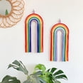 thumbnail image 3 of Tapiz de pared de 1 pieza, decoración nórdica ins, horquilla de arcoíris para niños y niñas, almacenamiento en el hogar, colgante de pared tejido, 54*24cm, 3 of 5