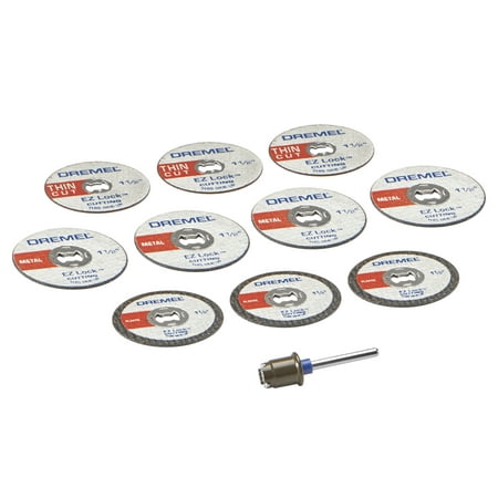 Dremel EZ728-02 11 PC EZ Lock Rotary Tool Cutting Disc Accessory Micro Kit, Cut-Off Wheels for Plastic, Metal, and Thin Cuts