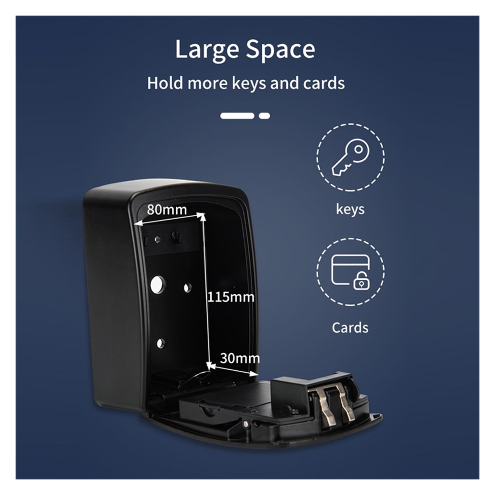 Fingerprint or Password Safe Key Box Bluetooth Storage Lock Box Smart Life App Wall Mount Security Anti-theft Lockbox ,Strong Construction