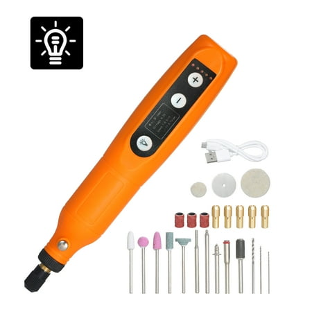 

OWSOO 5-Speed Speed Speed Adjustment Electric Grinder Tool Set USB Charging Grinding Machine for Carving Wood Punching Metal Grinding Polishing
