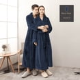 thumbnail image 4 of Camisón de terciopelo para pareja de otoño e invierno, bata de baño gruesa de gran tamaño para hombres y mujeres, pijama alargado, camisón blanco, 4 of 6