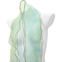 7 Yards Border Lace Fabric Ruffle Pleated Chiffon Trim Retro Organza Tulle Fabric Applique Trim for Christmas Tree Wedding Dress Costume Sewing Curtain Table Cloth Home Decor Green