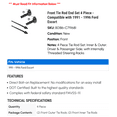 thumbnail image 2 of Front Tie Rod End Set 4 Piece - Compatible with 1991 - 1996 Ford Escort 1992 1993 1994 1995, 2 of 2