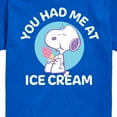 thumbnail image 3 of Peanuts - You Had Me At Ice Cream - Youth Short Sleeve Tee, 3 of 6