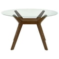 thumbnail image 3 of Paxton Round 48-inch Glass Top Wood Dining Table Brown, 3 of 6