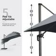 thumbnail image 4 of PURPLE LEAF 9x9 Ft Cantilever Umbrella Square Outdoor Patio Umbrella Large Offset Hanging Umbrella Aluminum Umbrella with 360°Rotation Adjustable Garden Pool Umbrella,Light Gray, 4 of 14