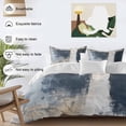 thumbnail image 3 of 3 Piece Navy Blue Grey Duvet Cover Set Queen Size, Microfiber Comforter/Quilt Cover with Corner Ties and 2 Pillowcases, Modern Abstract Art Rustic All Season Soft Bedding with Zipper Closure, 3 of 8