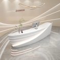thumbnail image 4 of Luxury Reception Desk Counter Lectern Computer Siting Bar Service Desk Beauty Gaming Scrivania Ufficio Lavoro Office Furniture My Lux Decor Round, 4 of 7
