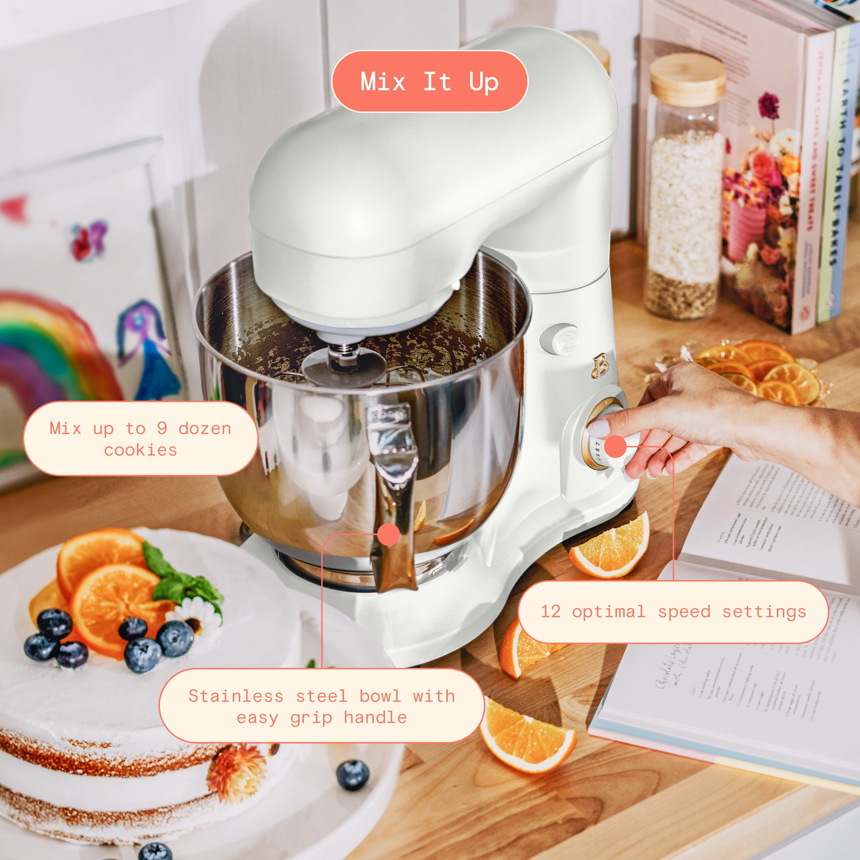 Beautiful 5.3-Quart Tilt-Head Stand Mixer by Drew Barrymore, 5.3Qt Tilt-Head Stand Mixer