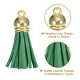 thumbnail image 3 of Uxcell 20Pack 1.5" Leather Tassels Keychain Charm with Gold Cap for DIY, Dark Green, 3 of 6