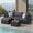 Gray, variant on Phonjoroo 5PCS Patio Furniture Sets All Weather Outdoor Sectional Sofa Manual Weaving Wicker Rattan Outdoor Conversation Set with With Cushion And Glass Table, Light Blue