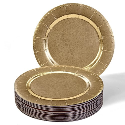 13" Gold Beaded Charger Plates 20 Plates per package Heavy Duty